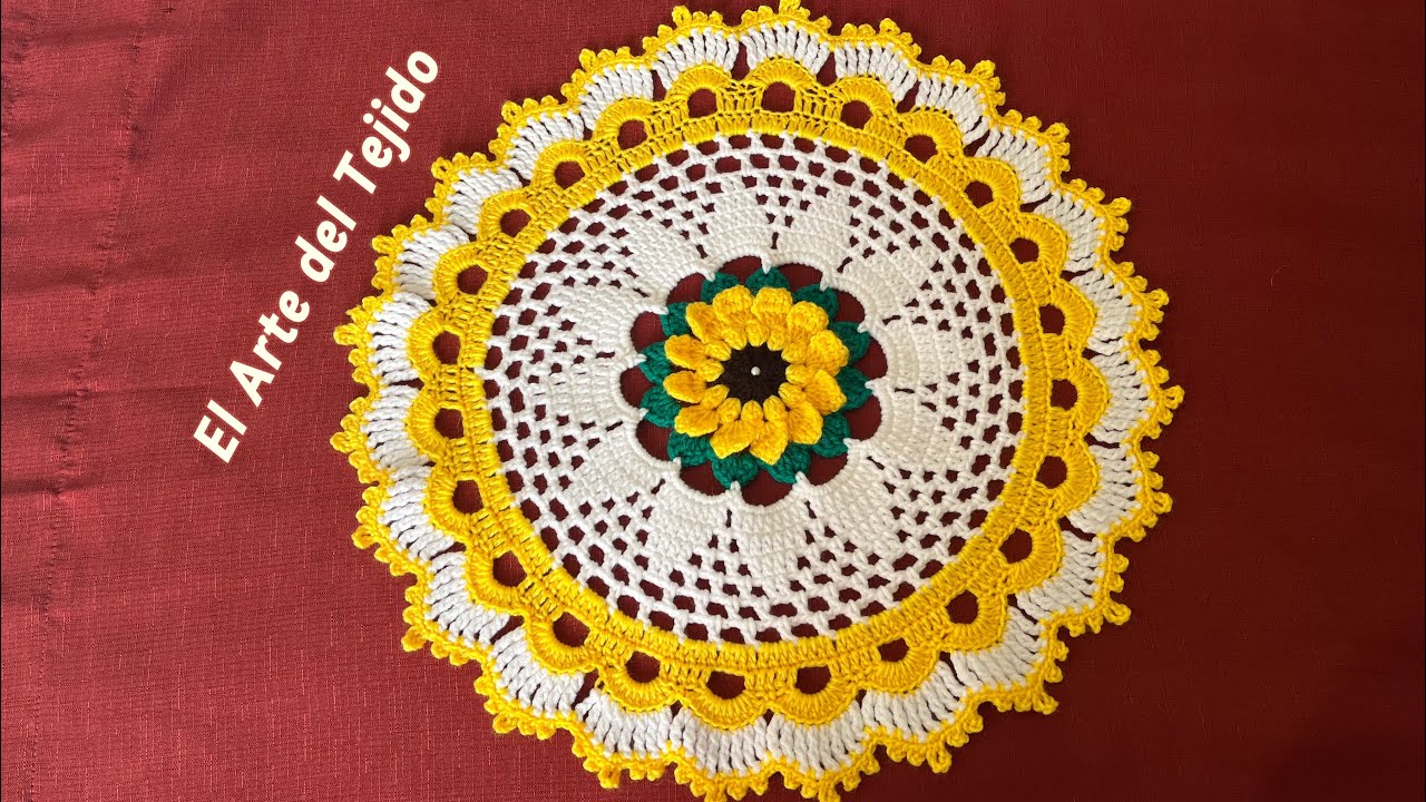 Tapete/centro de mesa tejido a crochet paso a paso