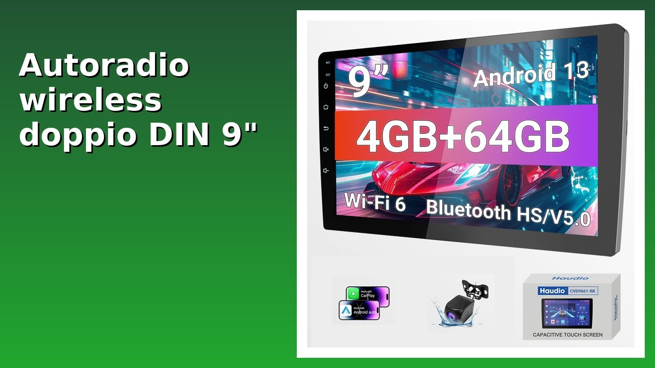 RECENSIONE (2025) : Autoradio wireless doppio DIN 9" con Bluetooth.. DETTAGLI ESSENZIALI