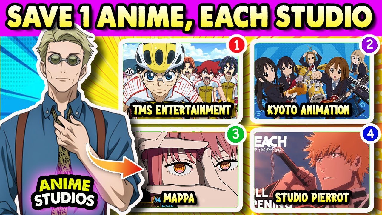 SAVE 1 ANIME IN EVERY STUDIO🎞🎥🤯  | Anime Quiz