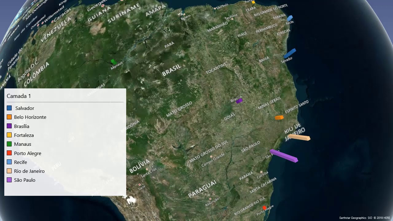 Demonstra&ccedil;&atilde;o de Video de Mapa 3D feito no Excel