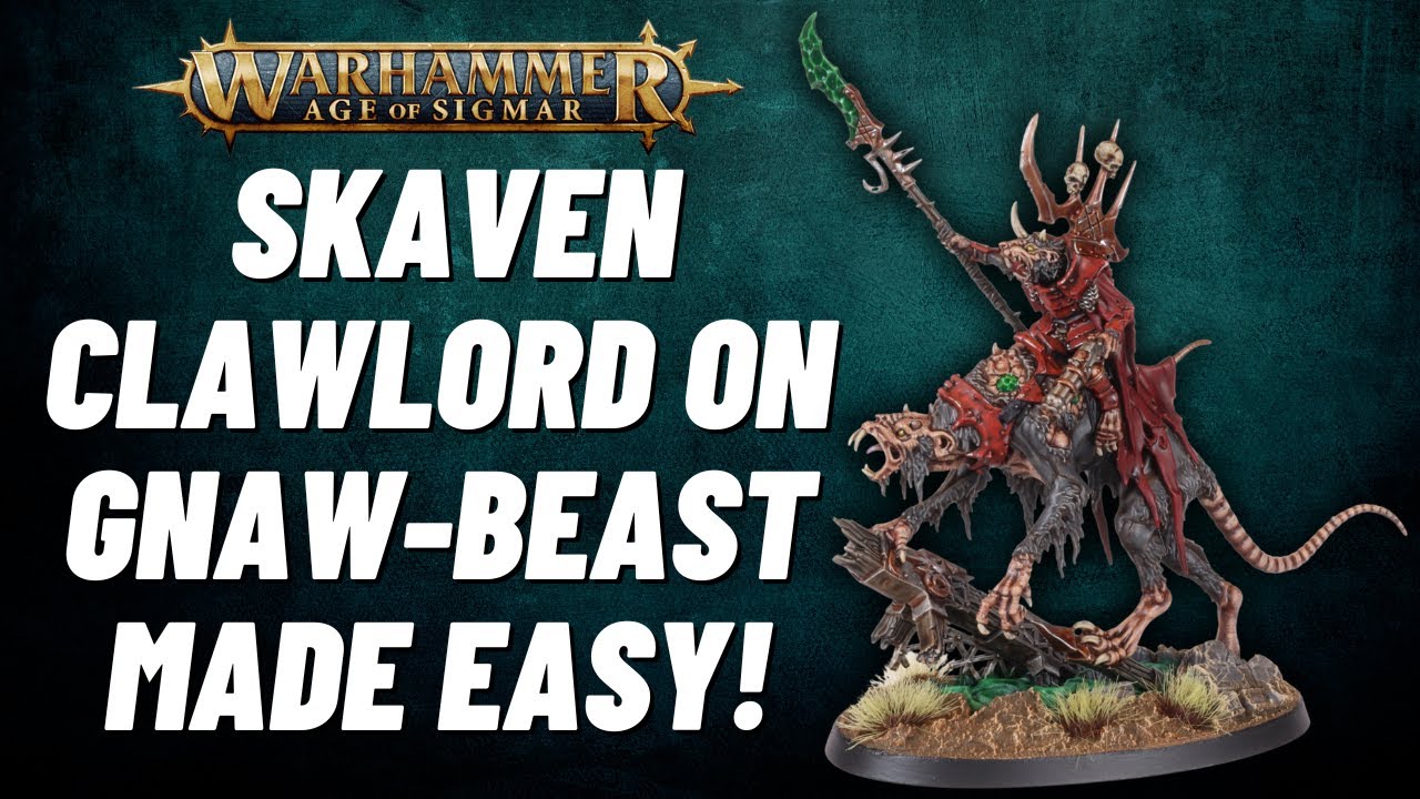 Как нарисовать скавена-повелителя когтей на Gnaw-beast из Skaventide! Простая и быстрая схема!