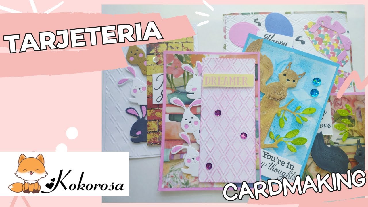 Tarjetas Abril!!! TARJETERIA BONITA con Kokorosa Studio #tarjeteria #kokorosastudio #cardmaking
