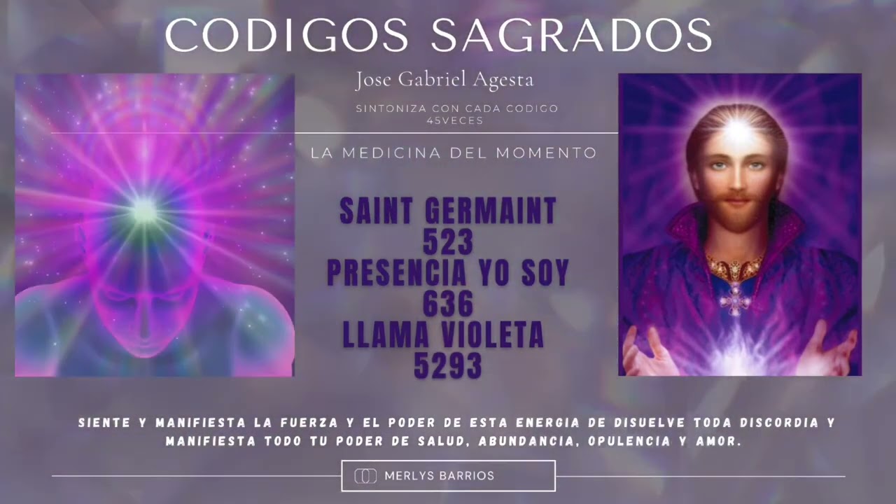 Llama violeta, Saint Germaint y el poder del YO SOY, códigos sagrados Agesta