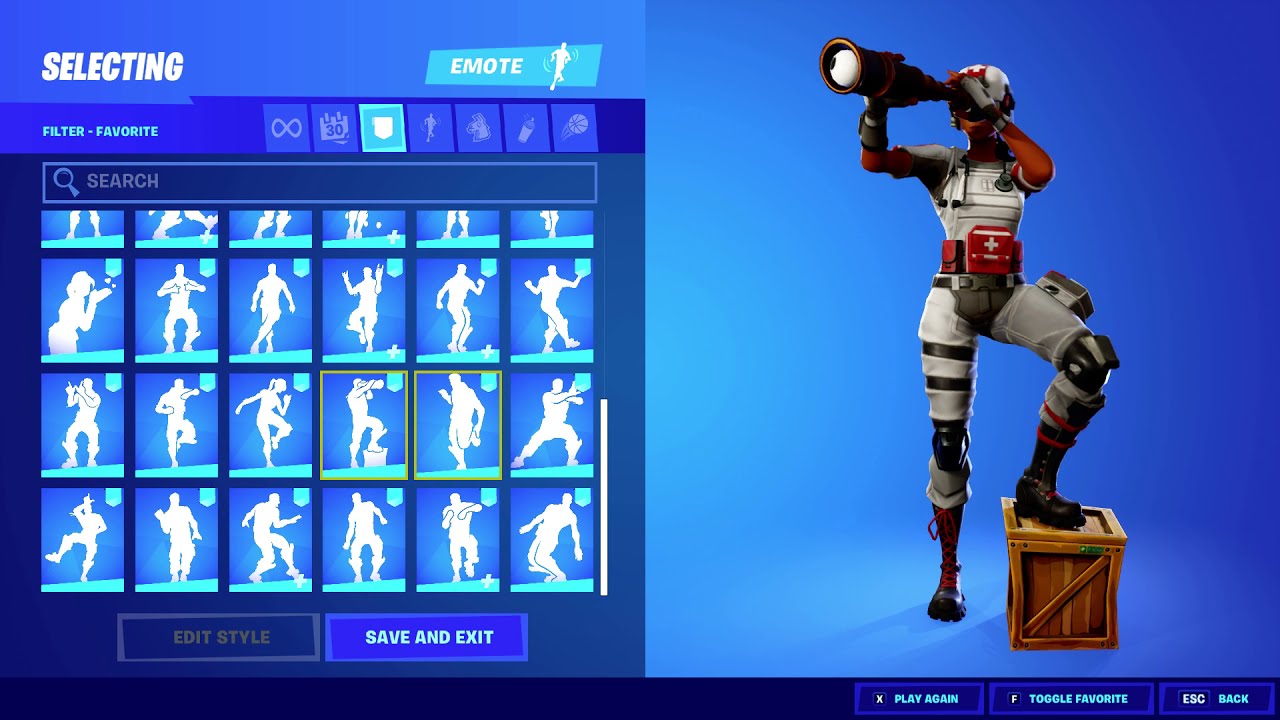 fortnite FIELD SURGEON doing RARE emotes in locker for TIKTOK (disc spinner, sugar rush and MORE!)