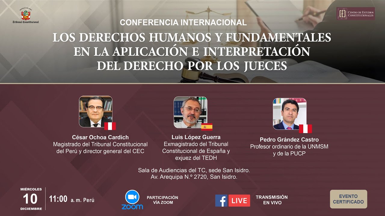 LOS DD. HH. Y FUNDAMENTALES EN LA APLICACIÓN E INTERPRETACIÓN DEL DERECHO POR LOS JUECES”