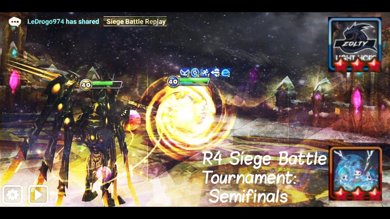 Light Hope vs Aftermath Eu: R4 Siege Battle Tournament, Semifinals (Summoners War EU)