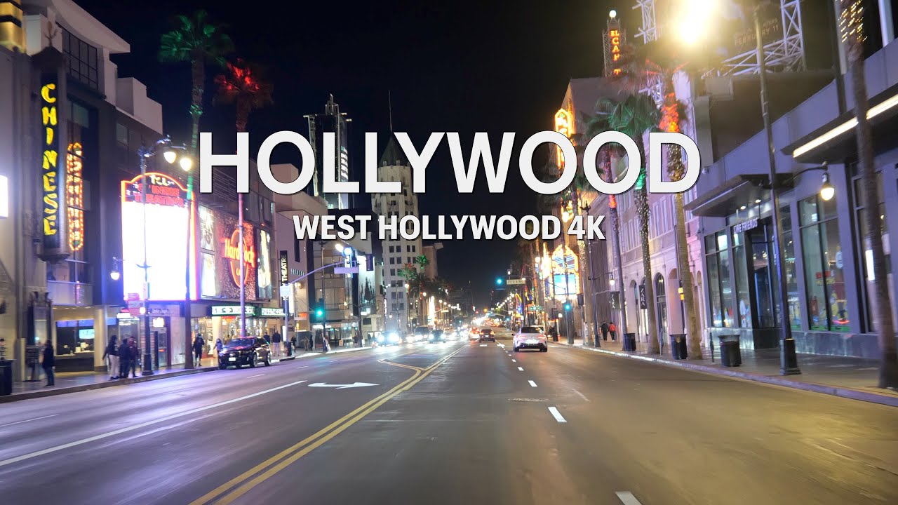 [4K] Hollywood🇺🇸 Night Drive | West Los Angeles | West Hollywood | California | USA