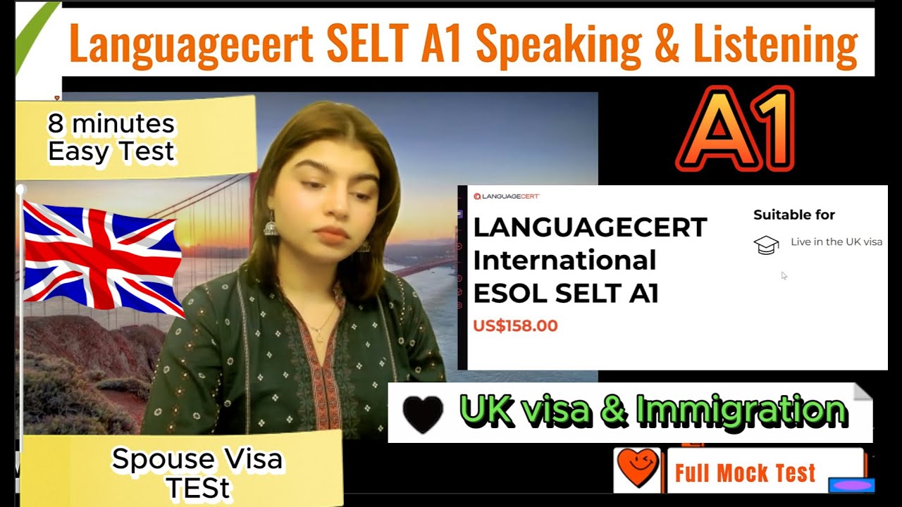 Languagecert A1 Spouse Visa Test||Speaking & Listening|| Full Mock Test||Passing Marks 60/100|8 mins