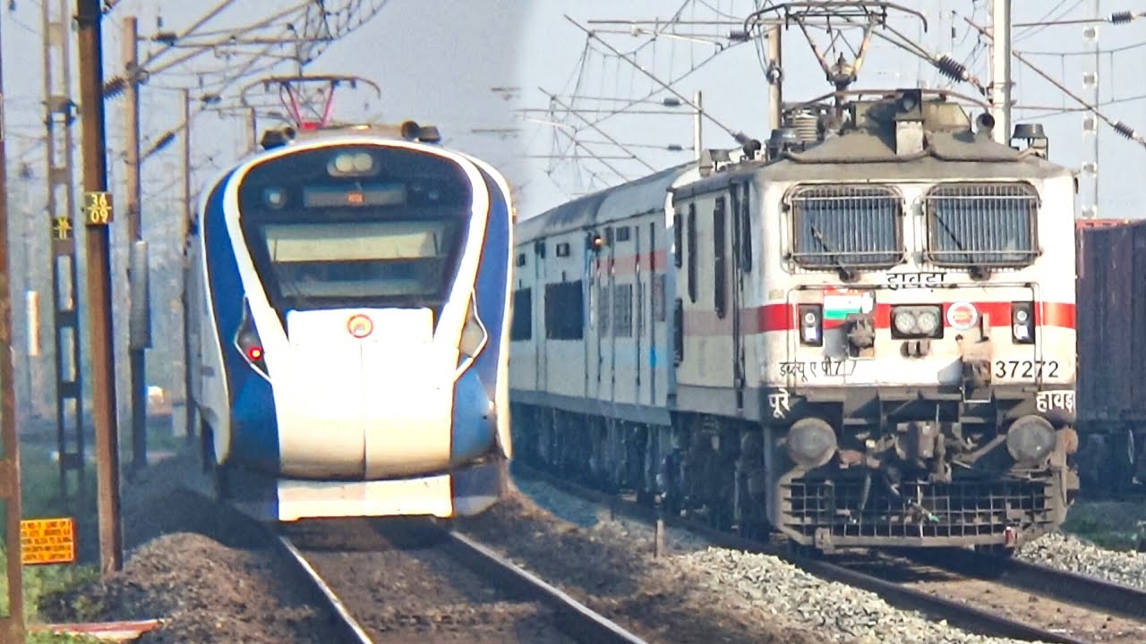 🔥 High Speed Vande Bharat Express Crossing | Fastest Train Action in Indian Railways
