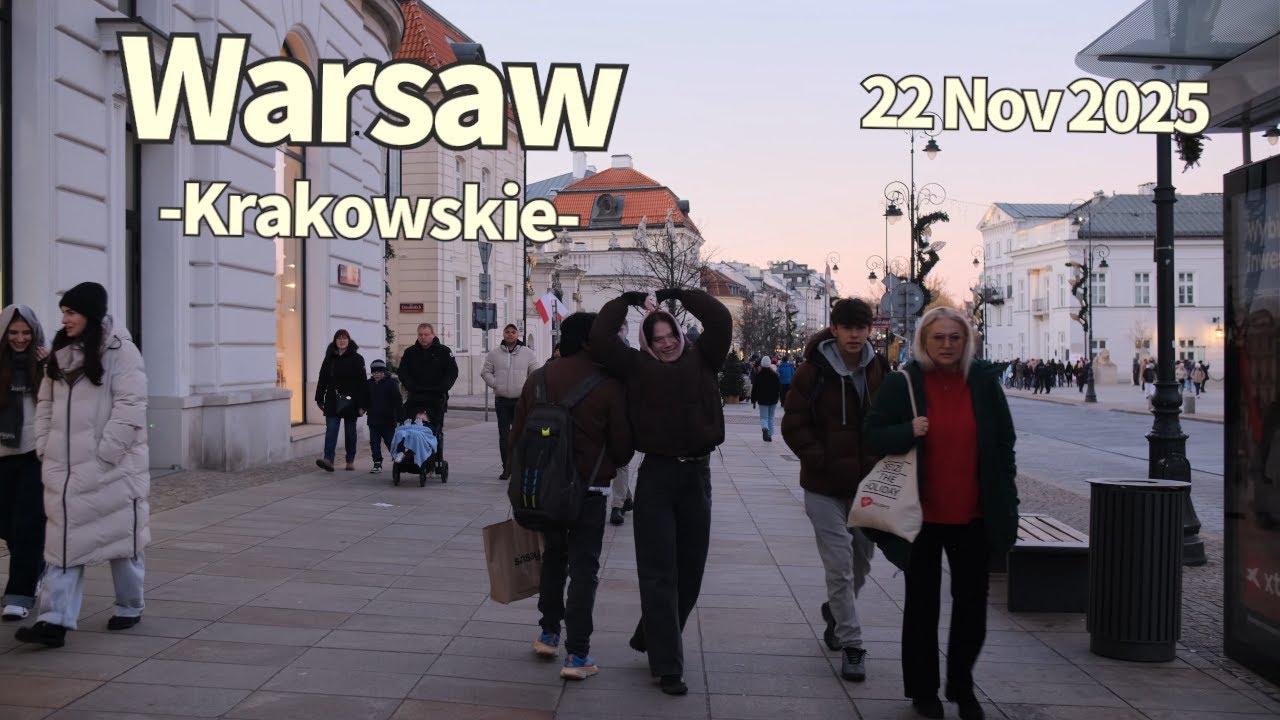 Winter Walk Warsaw Krakowskie Poland - 22 November 2025 | Walking Tour