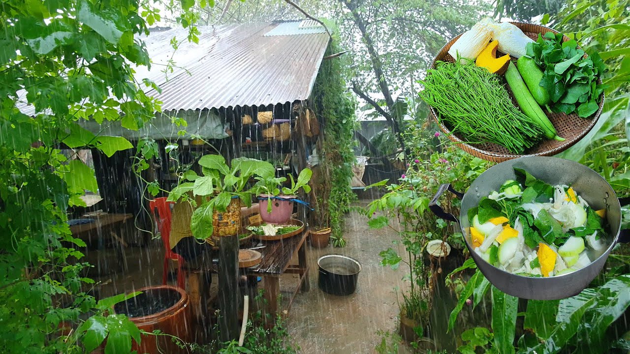 Rainy Morning in Our cozy Home, #cooking Most Organic Village Food For Dinner