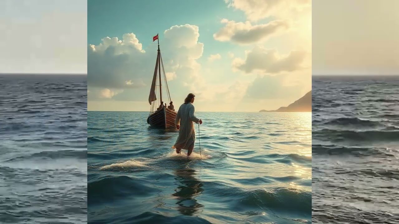 Jesus camina en el mar   Made by Vicente