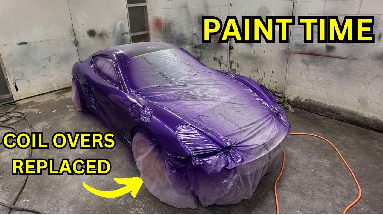 REBUILDING WRECKED PORSCHE CAYMAN PAINTING & REPLACING COIL OVERS
