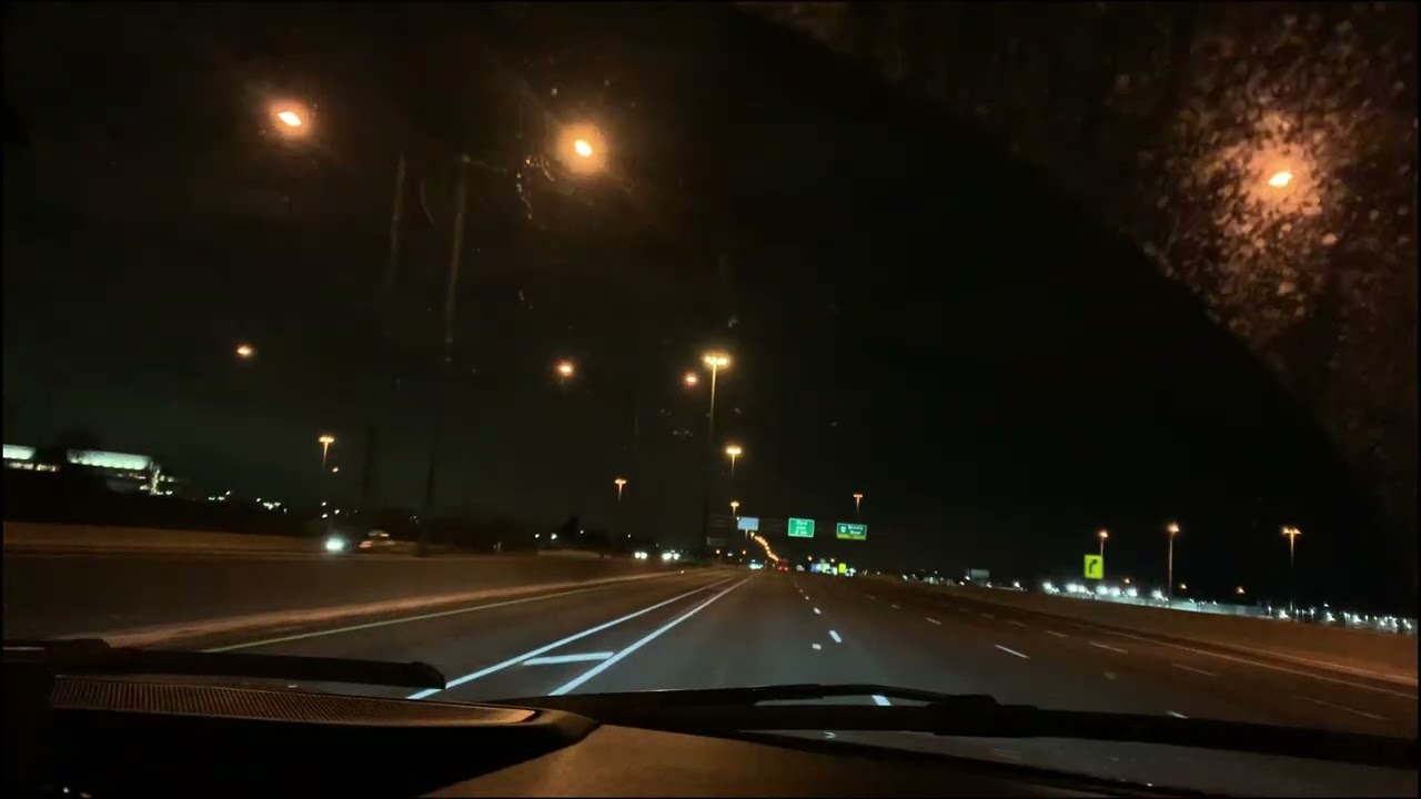 Driving Ontario, Canada at night