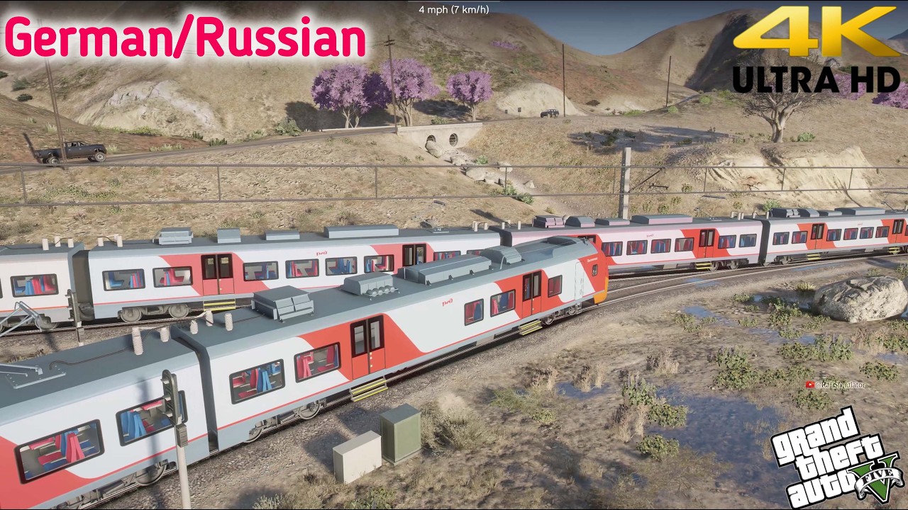 Grand Theft Auto V - Lastochka Russian Intercity Realistic Experience with Overhead Equipment