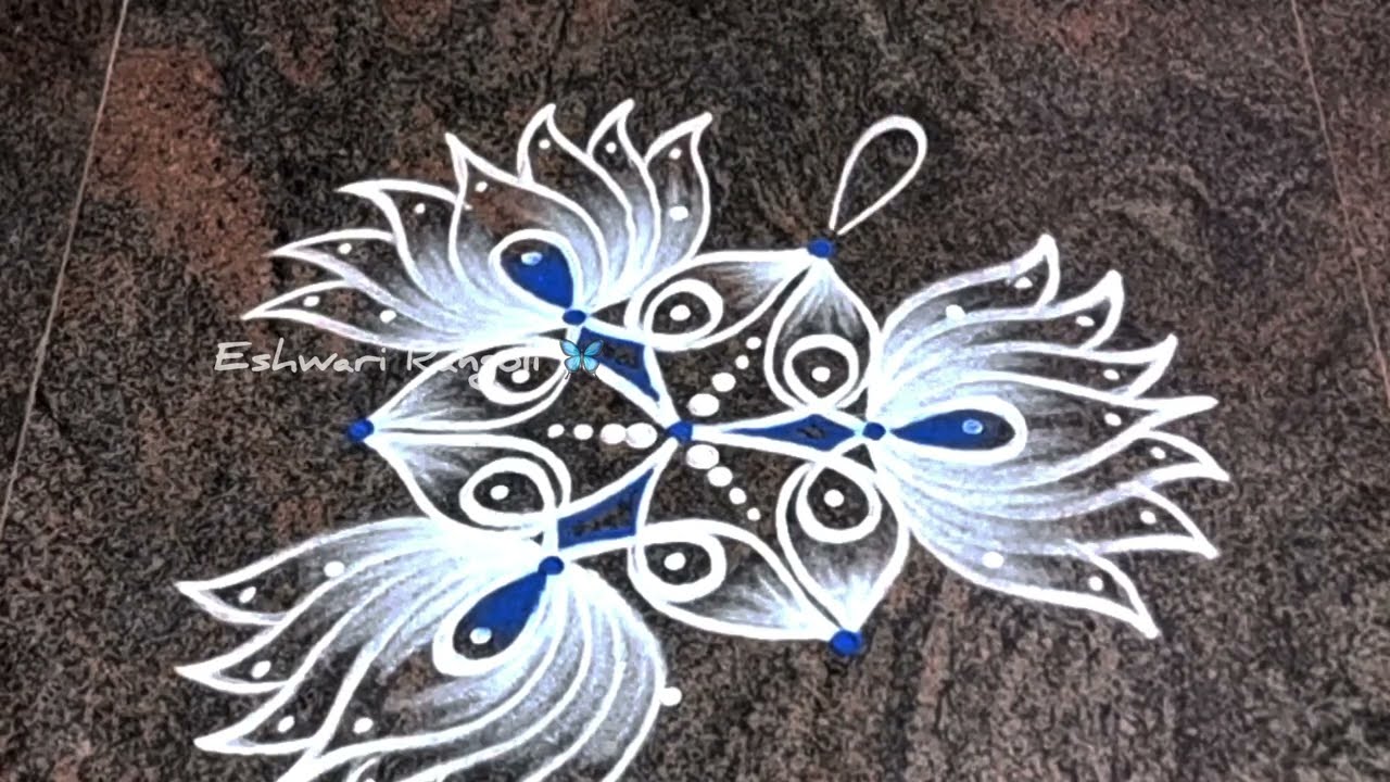 (5-3)✨️Latest Festive rangoli design✨️Simple beautiful rangoli festival rangoli✨️Trendy knot rangoli