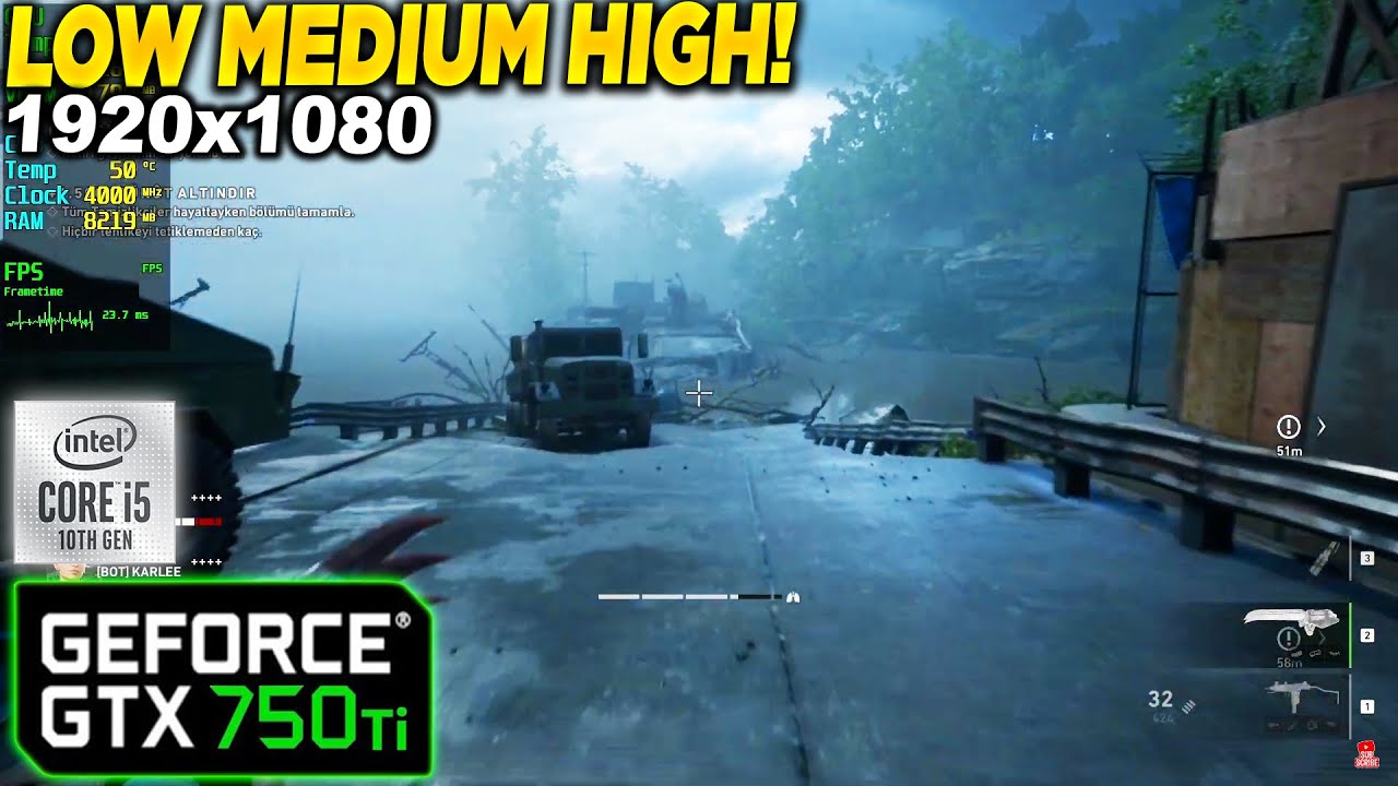 Back 4 Blood GTX 750 Tİ - 1080p Low, Medium, High,