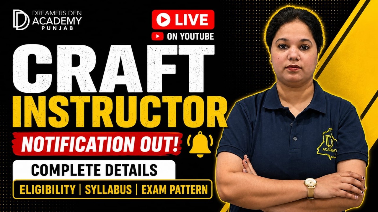 Craft Instructor Notification Released | Complete Details | LIVE