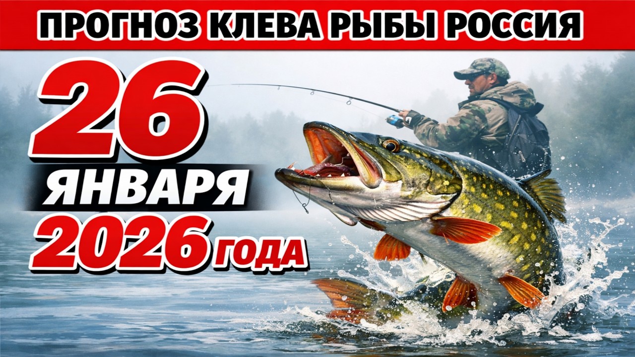 ПРОГНОЗ КЛЁВА в России на 26 января 2026 года: Мороз и глухозимье. Есть ли шанс на трофей?