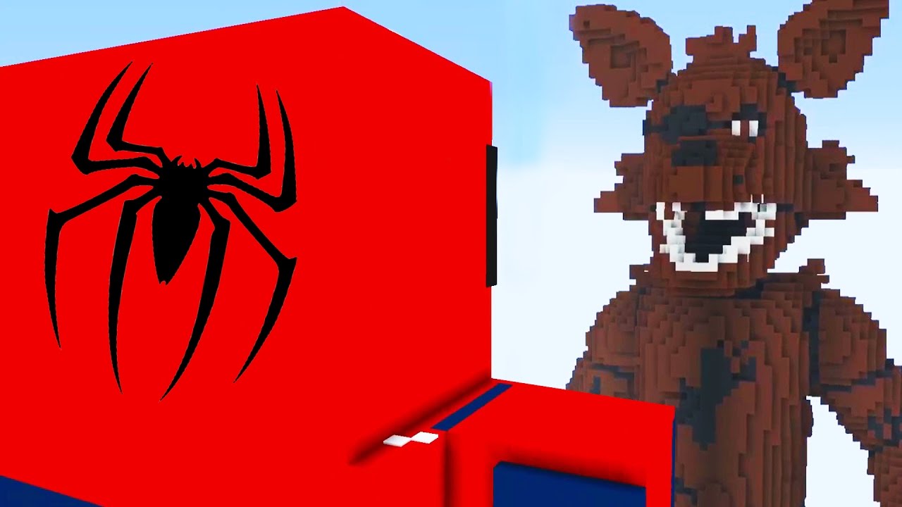Minecraft Five Nights at Freddy's vs Superheroes | GIGA SPIDERMAN vs 1000 FOXY (FNAF vs Superheroes)