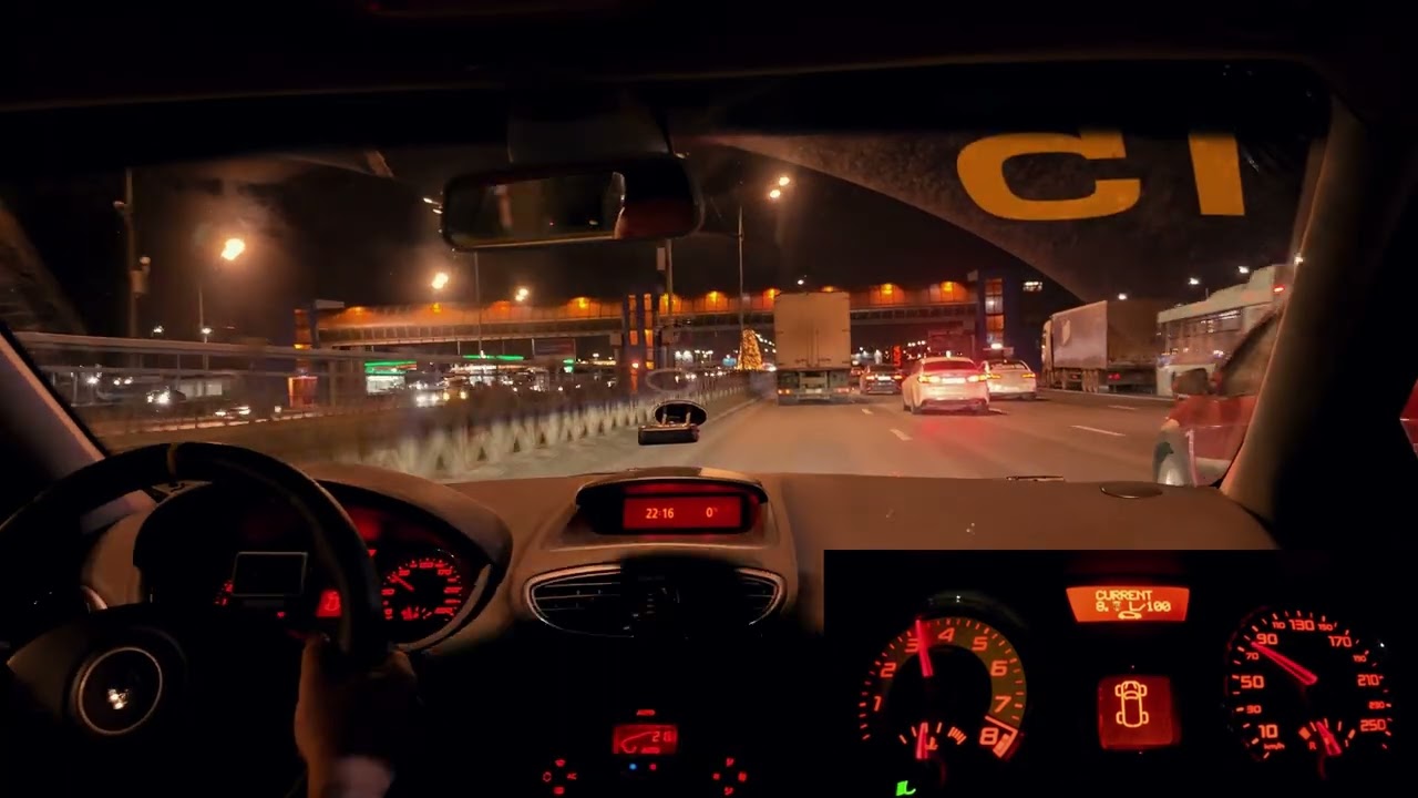 POV drive in a Renault Clio 3 RS | Silent Night City Drive