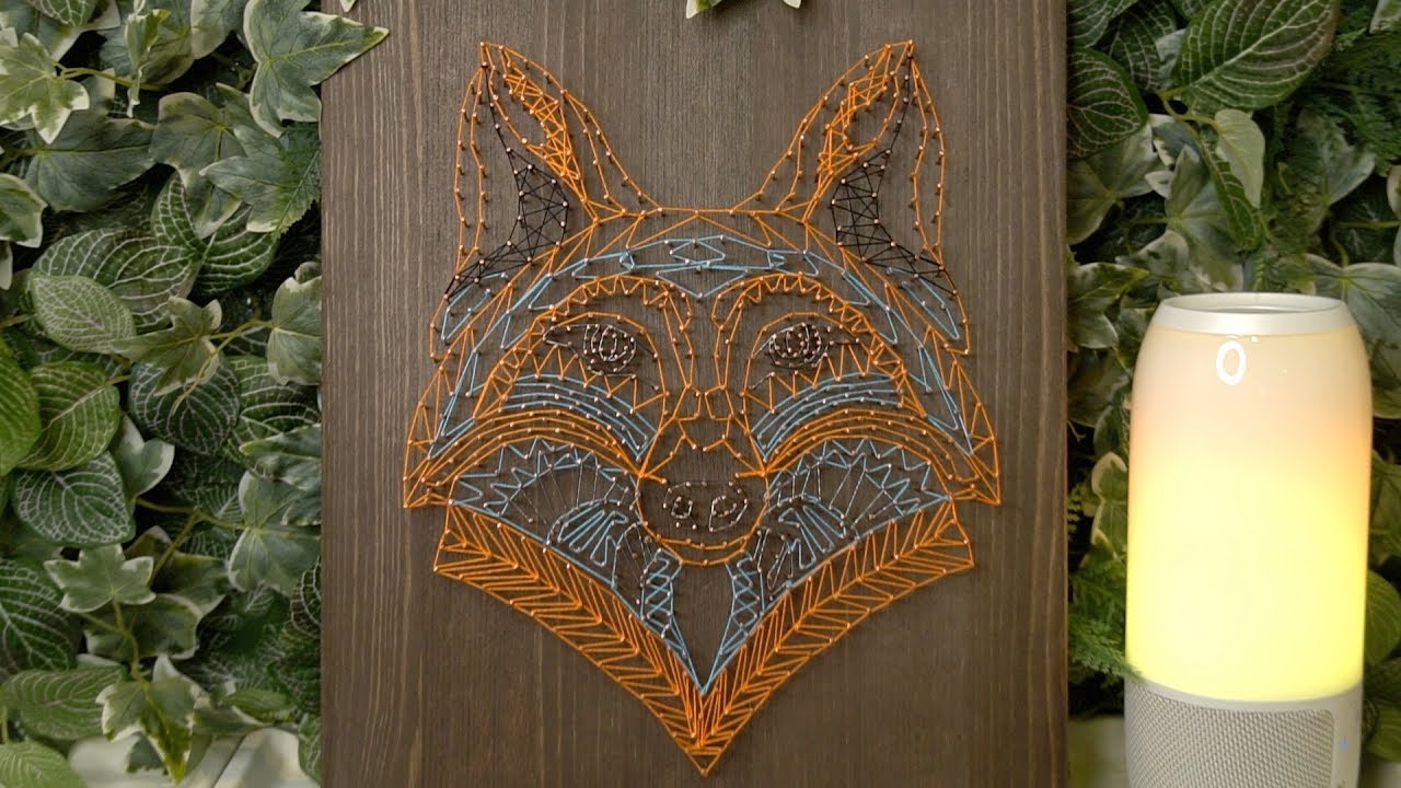 DIY 🦊Картина в технике string art 🦊Картина из гвоздей и ниток 🦊