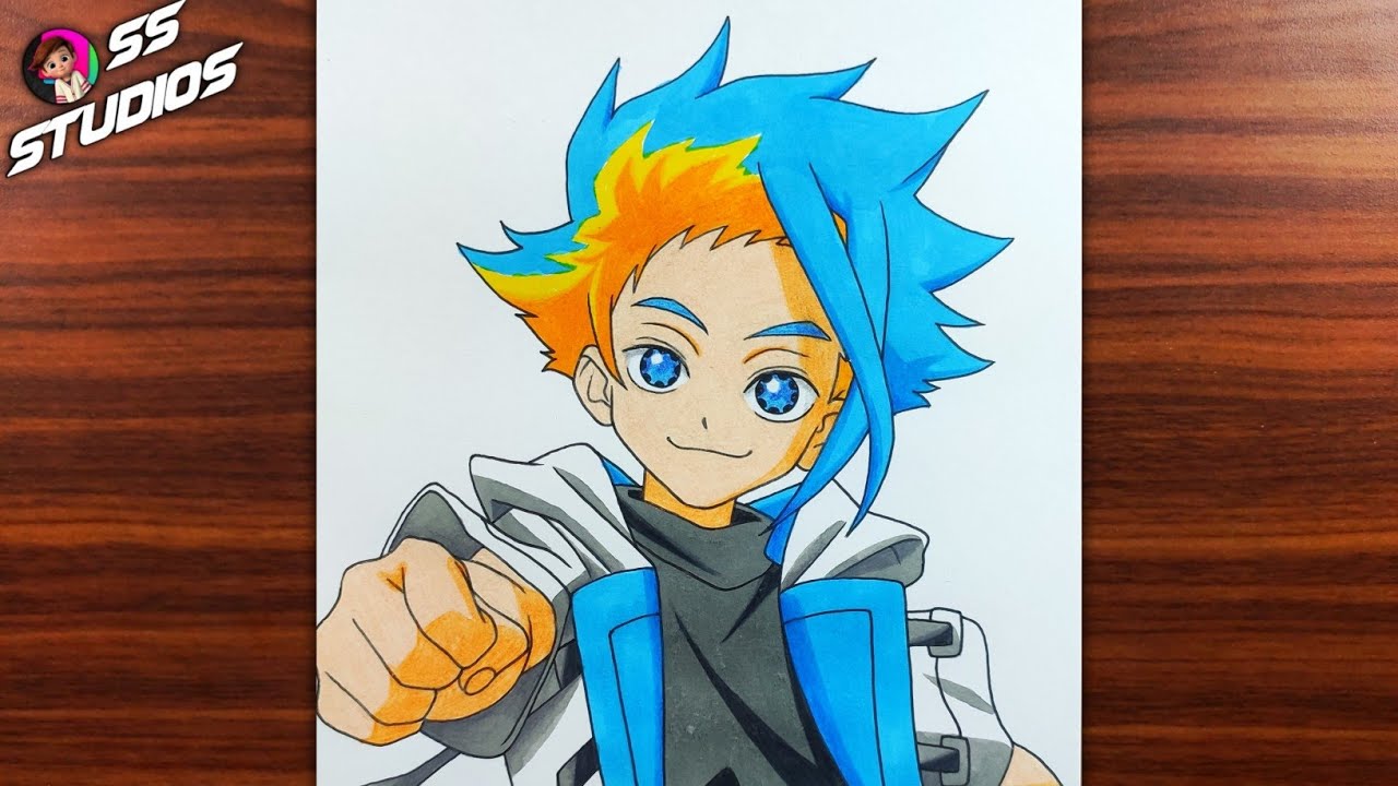 Как нарисовать X Корусу из Beyblade X | Рисунок главного персонажа Beyblade X X Корусу