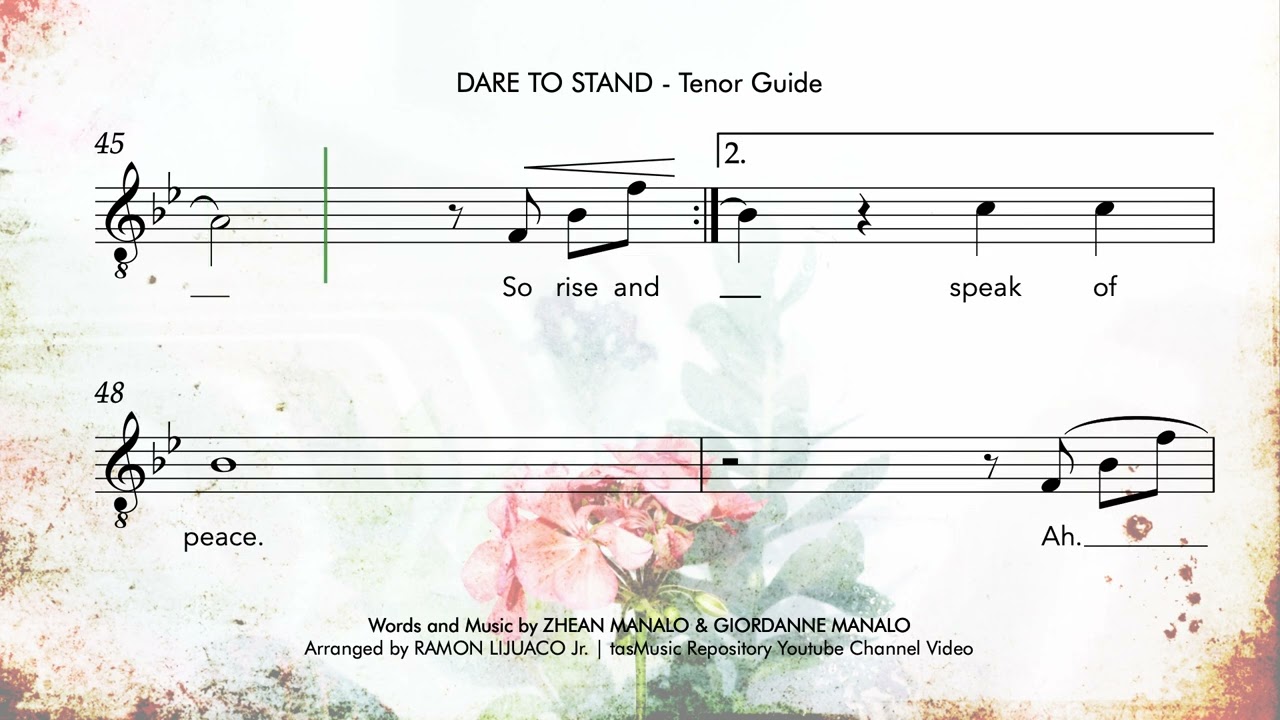 Dare To Stand | Tenor Guide | Arranged by Ramon Lijuaco Jr.