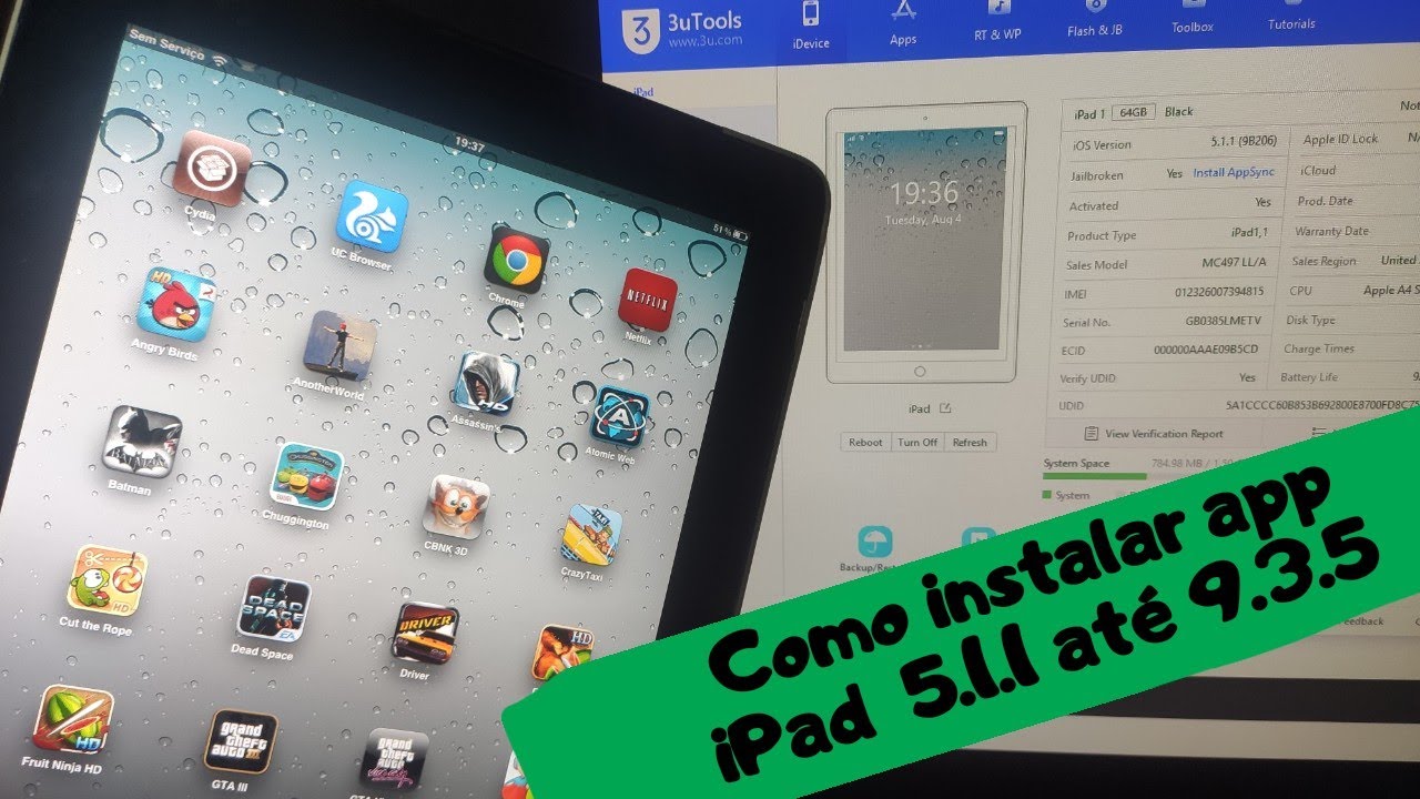 COMO INSTALAR APPS NO IPAD 5.1.1 AO 9.3.5 - JAILBREAK