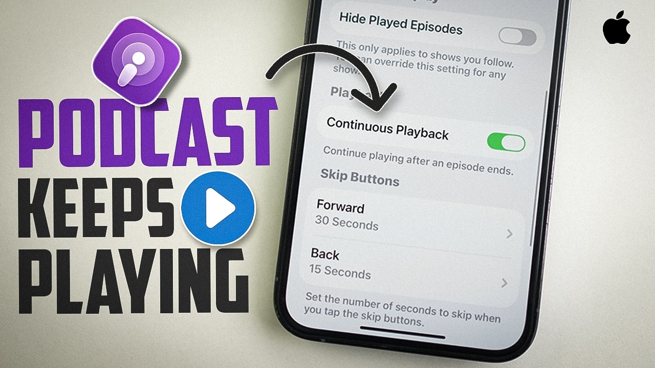 Как включить или отключить непрерывное воспроизведение в Apple Podcasts на iPhone (решение пробле...