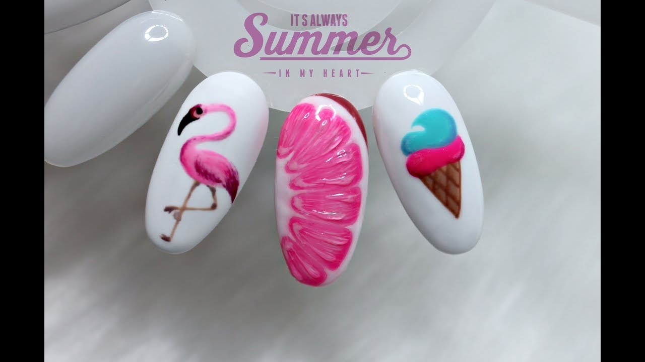 EASY SUMMER NAIL ART DESIGNS 🍦☉💅  ŁATWE LETNIE WZORY NA PAZNOKCIE 🍦☉💅