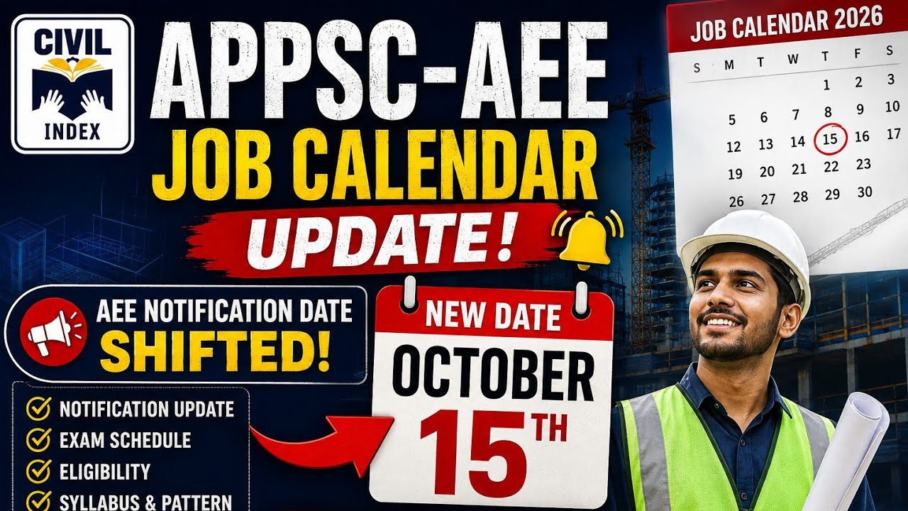 APPSC JOB CALENDAR UPDATE | APPSC AEE | Civil Engineering