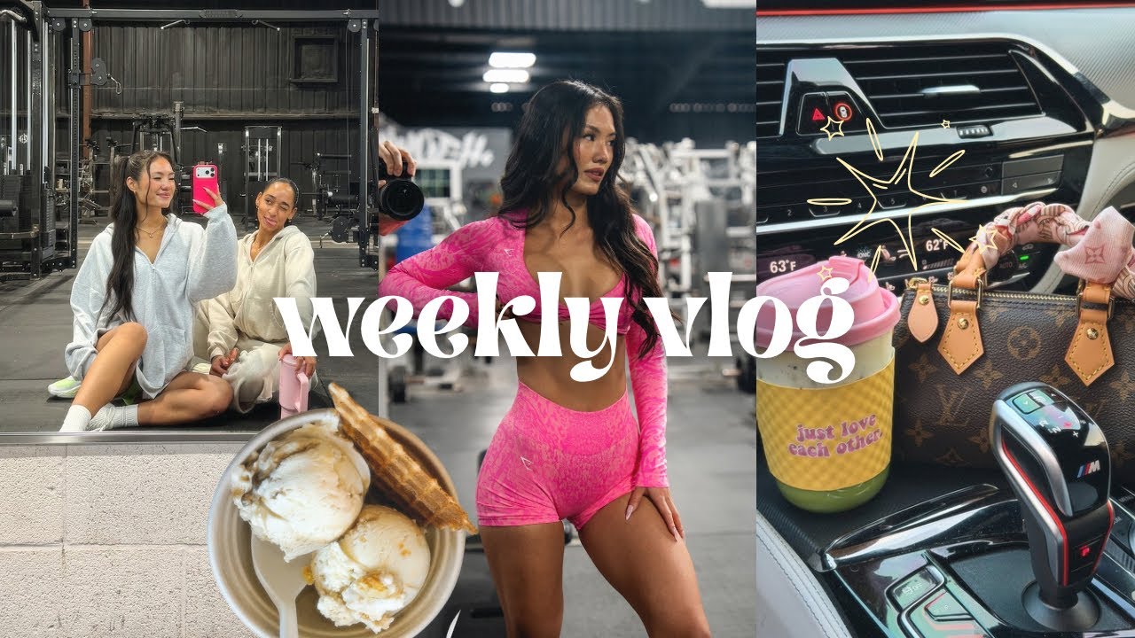 WEEEEKLY VLOG | workout with lib, content bts, 18 hr drive with ma, period cravings