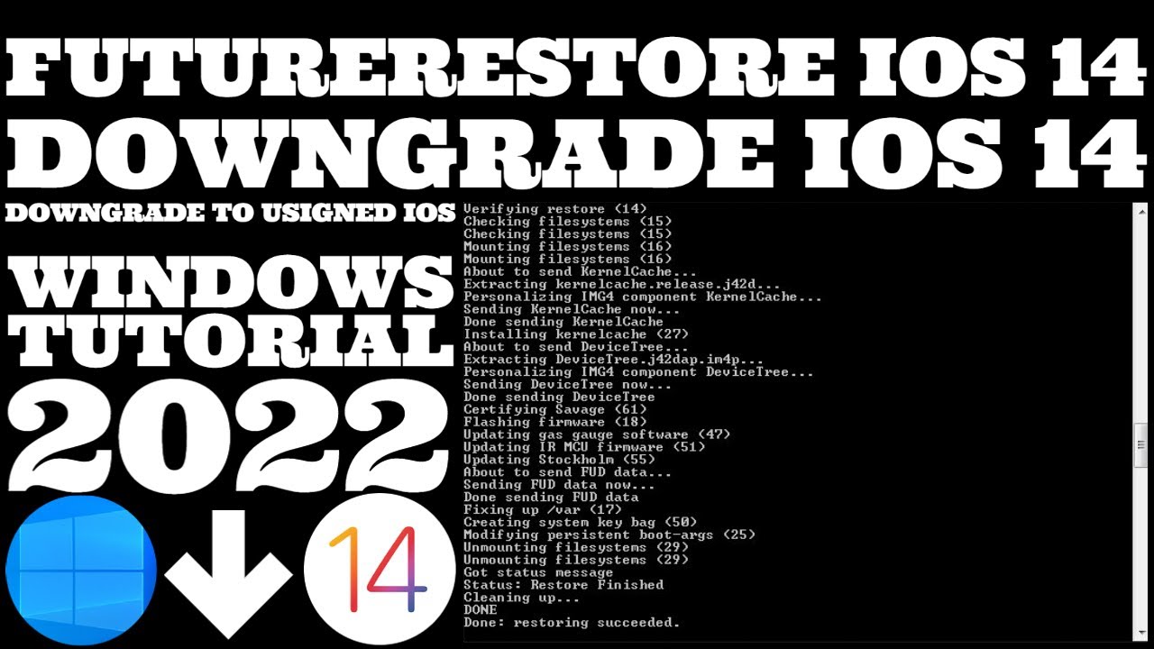 Downgrade iOS to Unsigned IPSW | Downgrade iOS 14 | FutureRestore iOS 14 | FutureRestore Windows