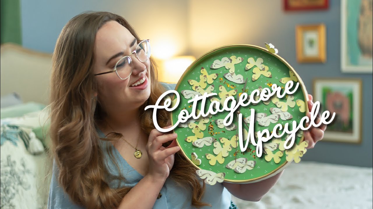 Cottagecore decor diy 🦋 how to turn an ugly clock into whimsical butterfly sanctuary
