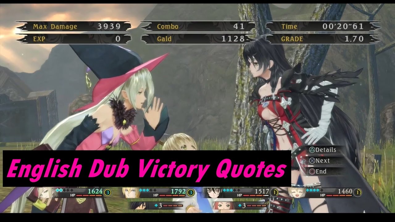 Tales of Berseria: English Dub Victory Quotes (PS4 Demo Gameplay)