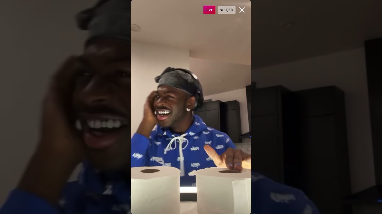 Lil Nas X Instagram Live : answering random questions from fans.