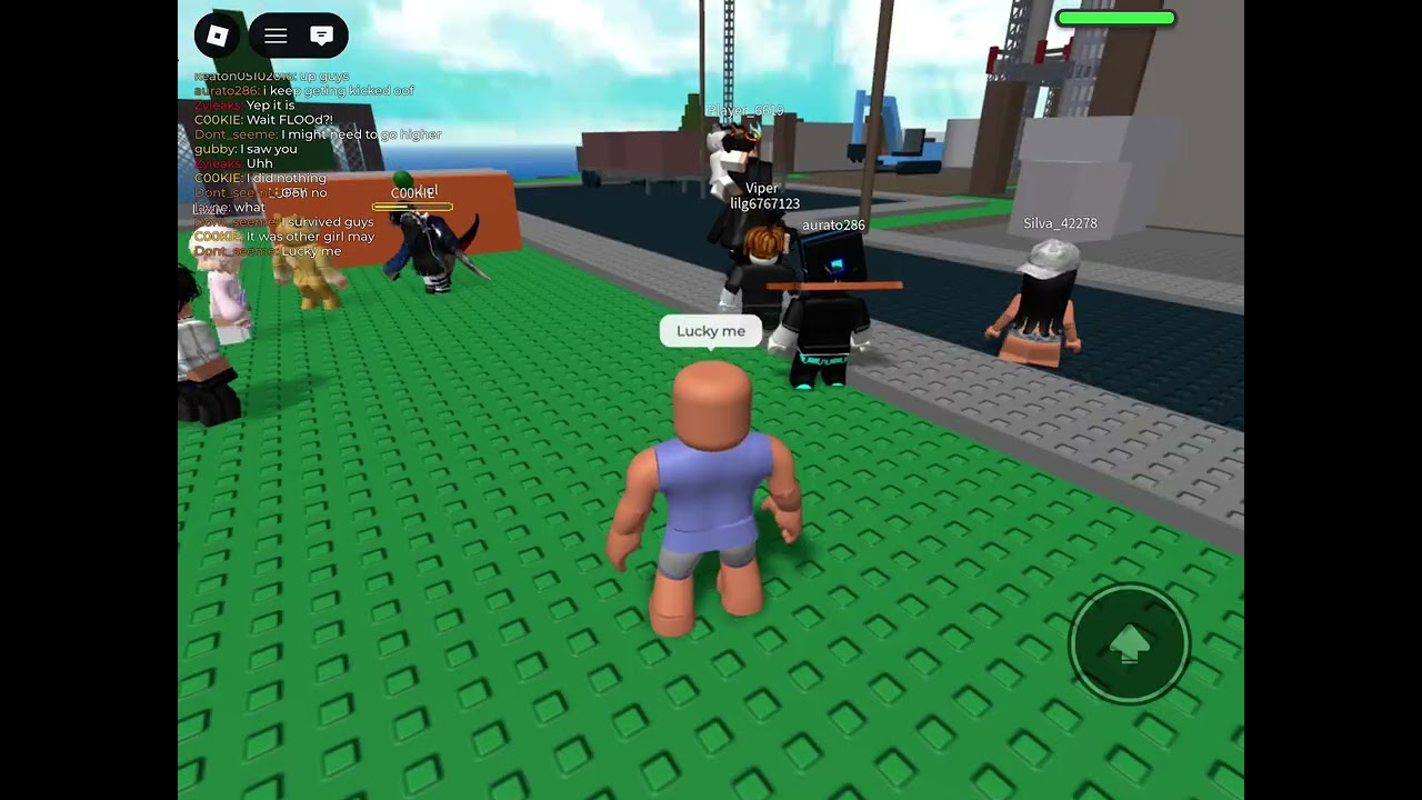 I played natural disaster survival and tried to survive