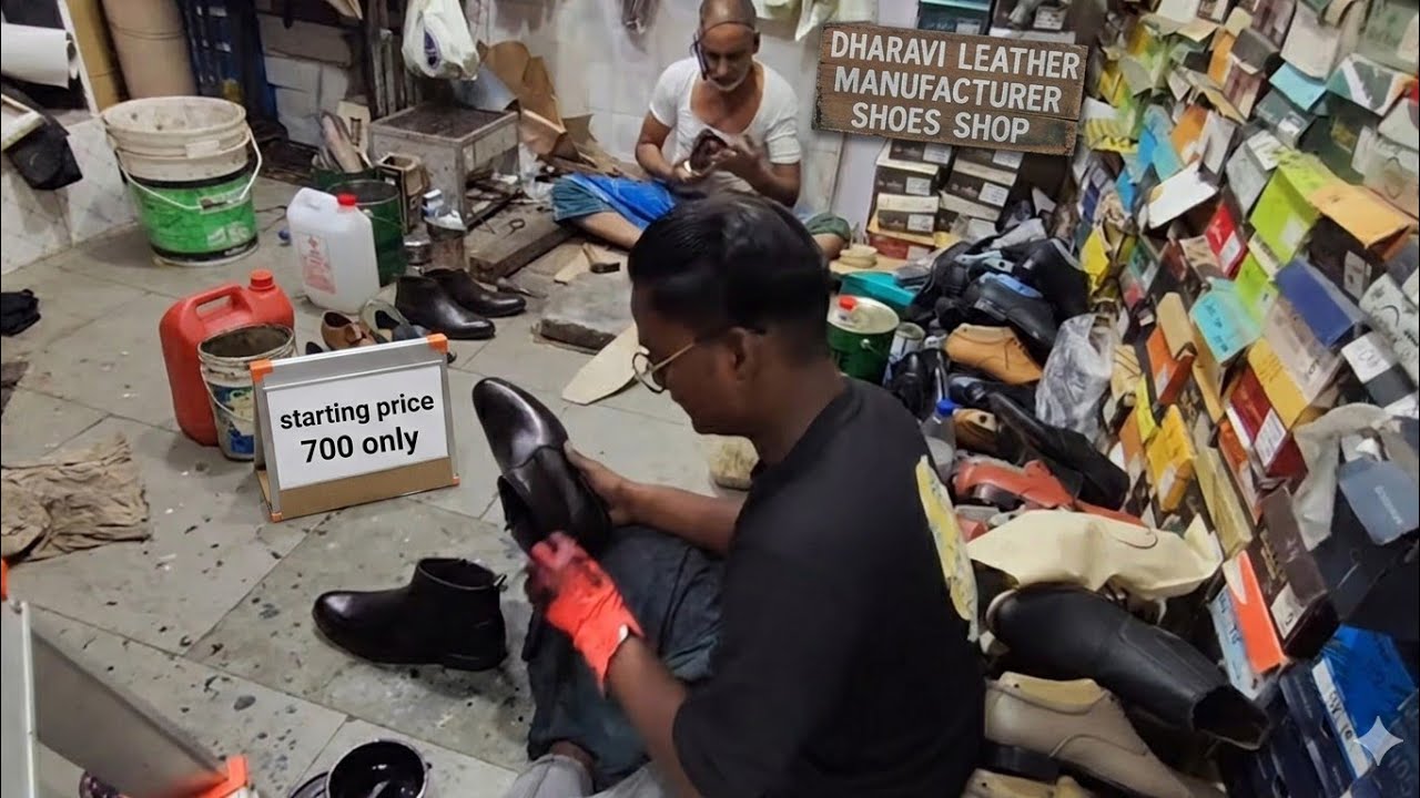 Dharavi Original Leather Shoes Manufacturing Shop...Vlog 160