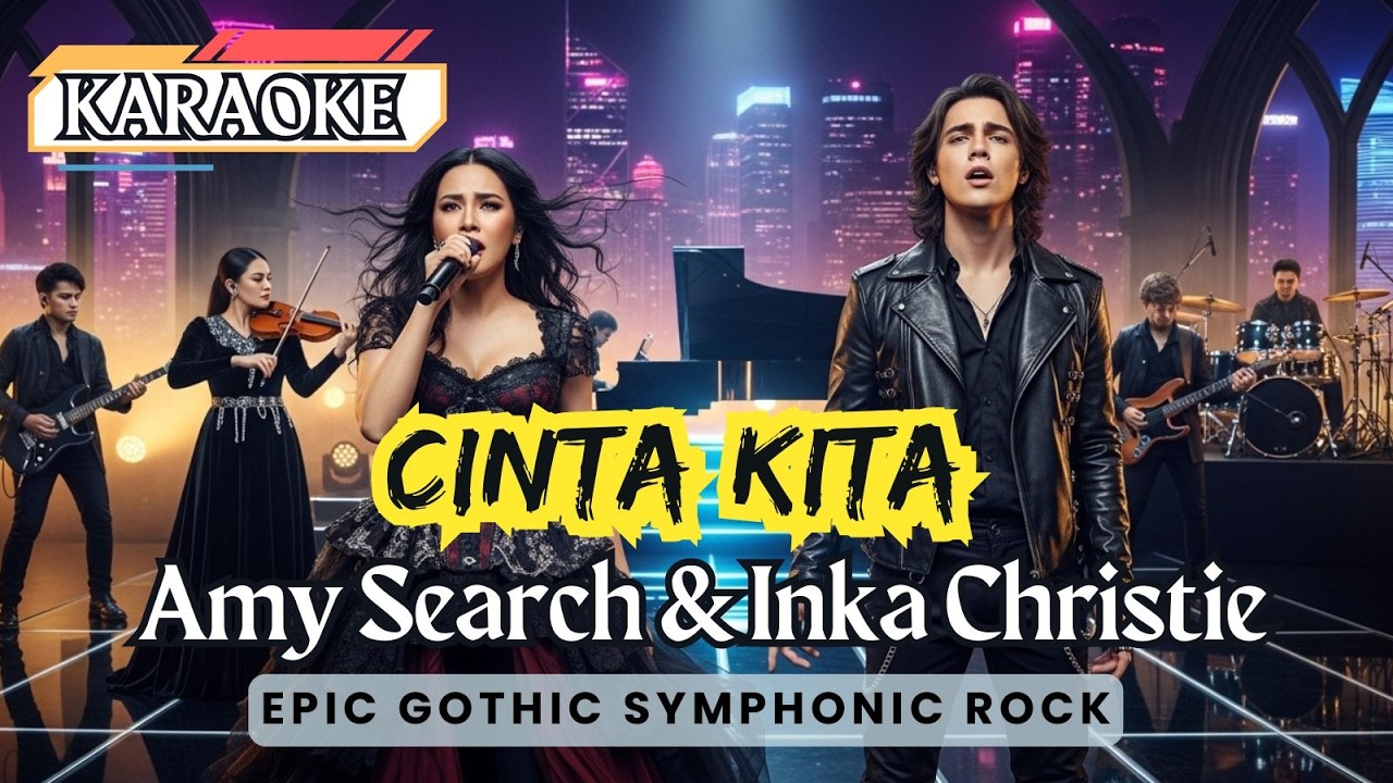 KARAOKE 🎤Duet Karaoke Paling Dramatis! Amy Search & Inka Christie - Cinta Kita🔥Gothic Symphonic Rock