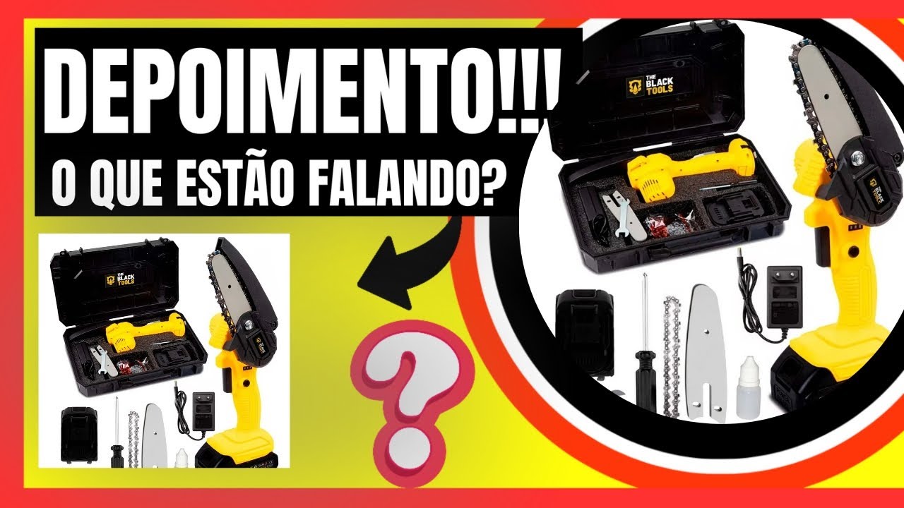 Melhor Motosserra Mini BTS-100 Bateria Recarregável 21v The Black Tools Review Completo 