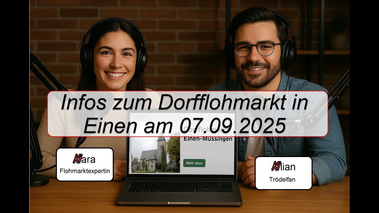 Vorabinfos zum Dorfflohmarkt Einen 07.09.2025 - KI-Podcast mit Ki-ara und Ki-lian