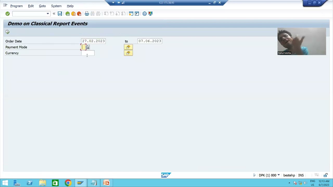 44 - ABAP Programming - Classical Report Events - AT SELECTION-SCREEN Part1