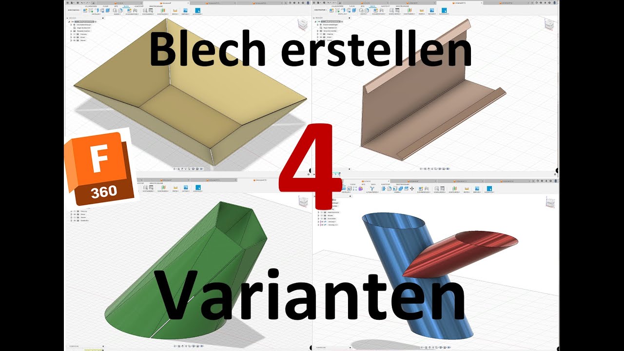 Fusion 360, Vier Varianten für Blech erstellen