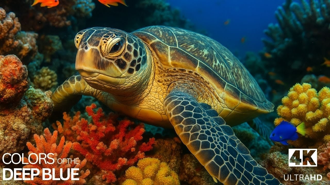 Underwater World in 4K | Relaxing Calming Music & Sea Animals for Mindfulness, Focus, Spa
