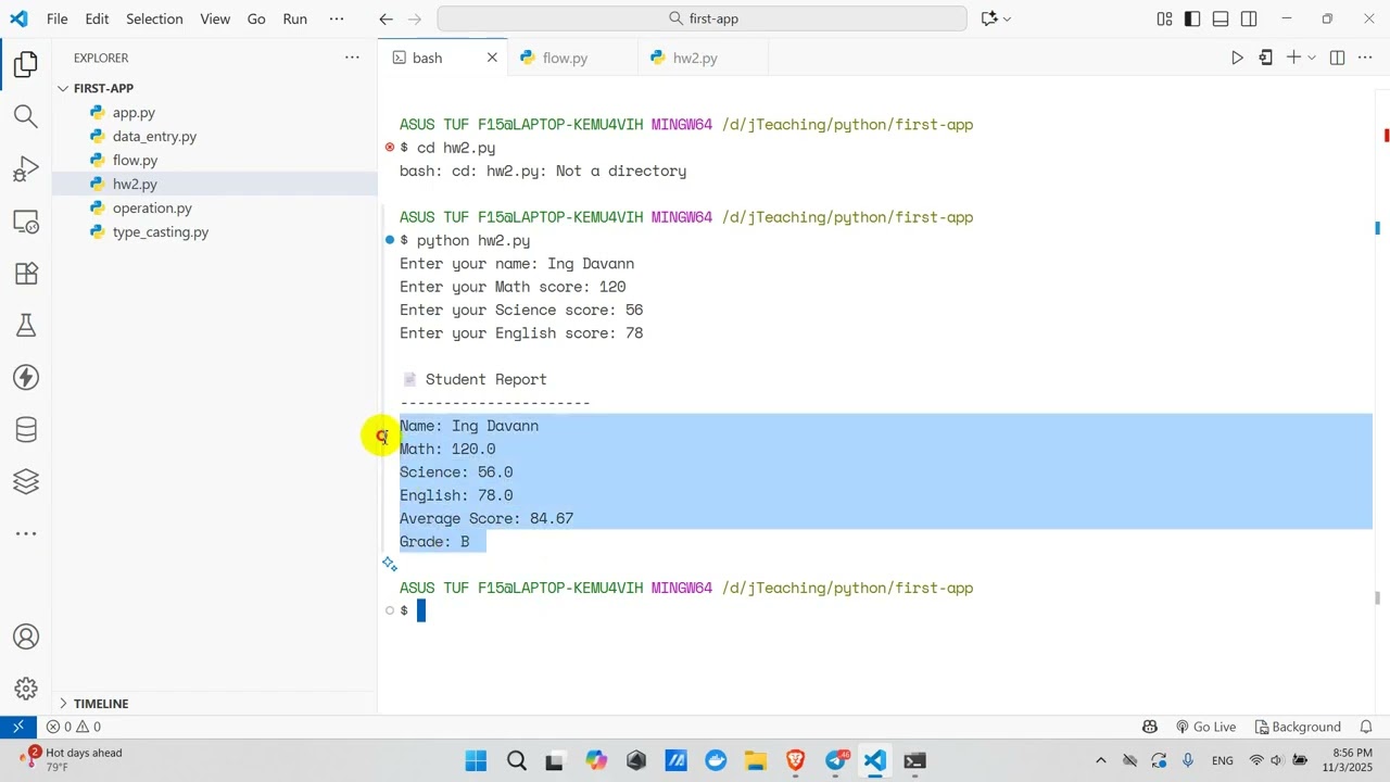 7. Python Homework Demo | Python Gen1