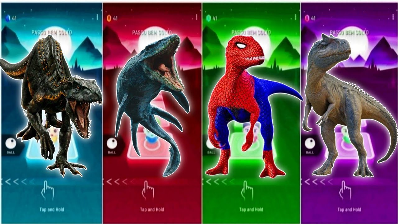 🦖JurassicWorld Indoraptor 🆚The Mosasaurus 🆚The Indominus Rex 🆚The Allosaurus || 🎵CoffinDance