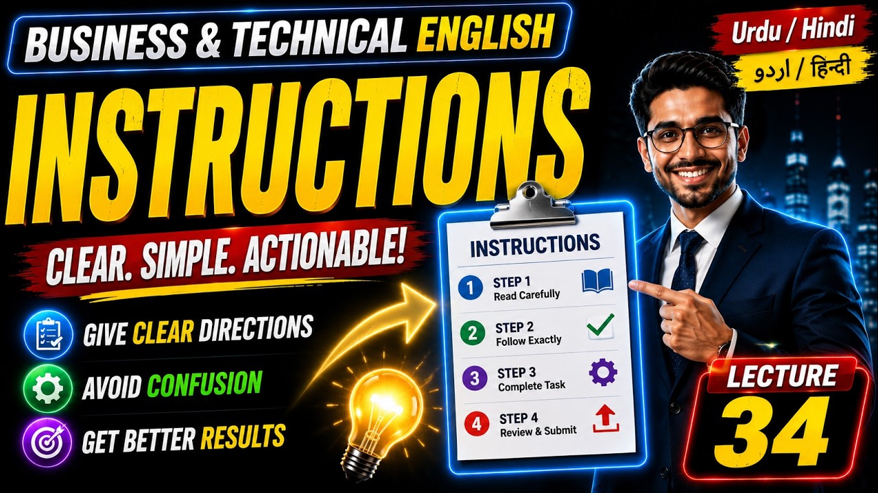 Instructions | Business and Technical English Writing | Lecture 34 | Urdu | Hindi