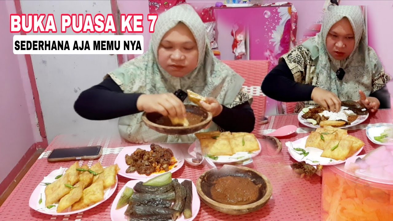 BUKA PUASA KE 7 MENU NYA BIKIN NAMBAH NASI SAMBAL ATI AMPLA TERONG REBUS SAMBAL TRASI MARTABAK TELOR