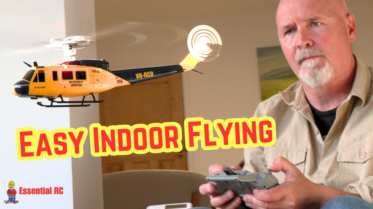 BEST for SMALL INDOOR SPACES ! RC Era C032 UH-1 Huey (Yellow/Blue scheme)